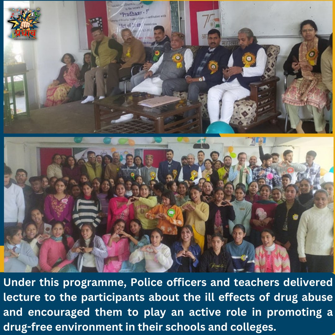 pradhaav's tweet photo. #Pradhaav #StateCID #HPPolice #Organized #Programme #Campaign #ArtofLiving 
HP Police was organized Youth Holistic, Wellness and Training Programme at Nagrota Bagwan, Kangra, in co-ordination with Art of Living Foundation. https://t.co/SGJvE0yTzO