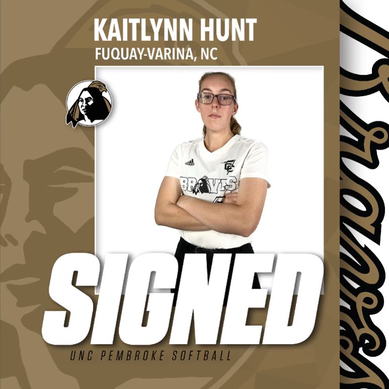 Welcome to the Brave family Kaitlynn Hunt!!🖤💛

Position(s): 1B/3B
Intended Major: Exercise Science 
Favorite Animal: Otter 
Favorite Artist and Song: Morgan Wallen or Taylor Swift, and she likes any song that is country!