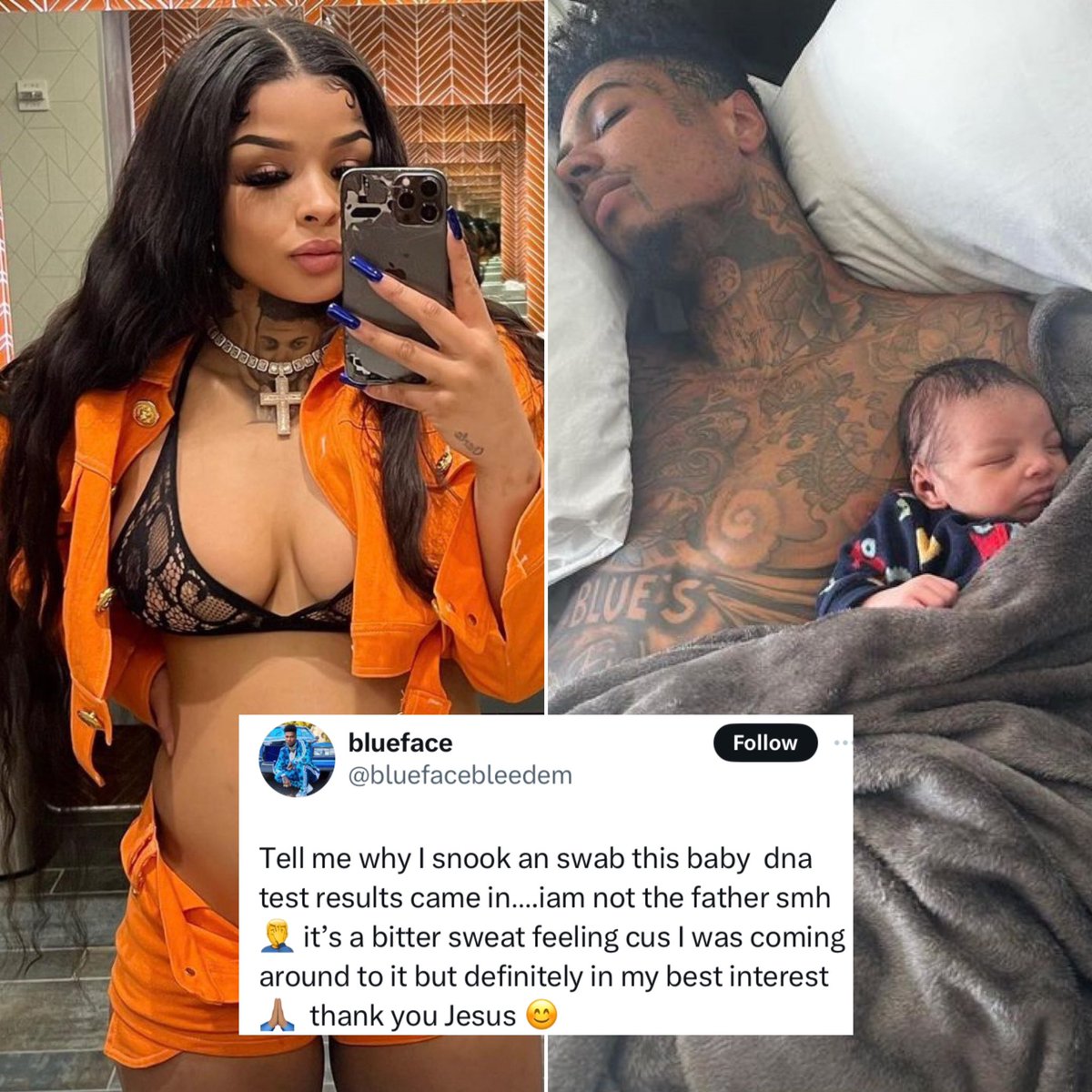 mymixtapez's tweet photo. BlueFace says he‘s not the Father of the baby after taking a secret DNA Test😳 https://t.co/S0or3wulav