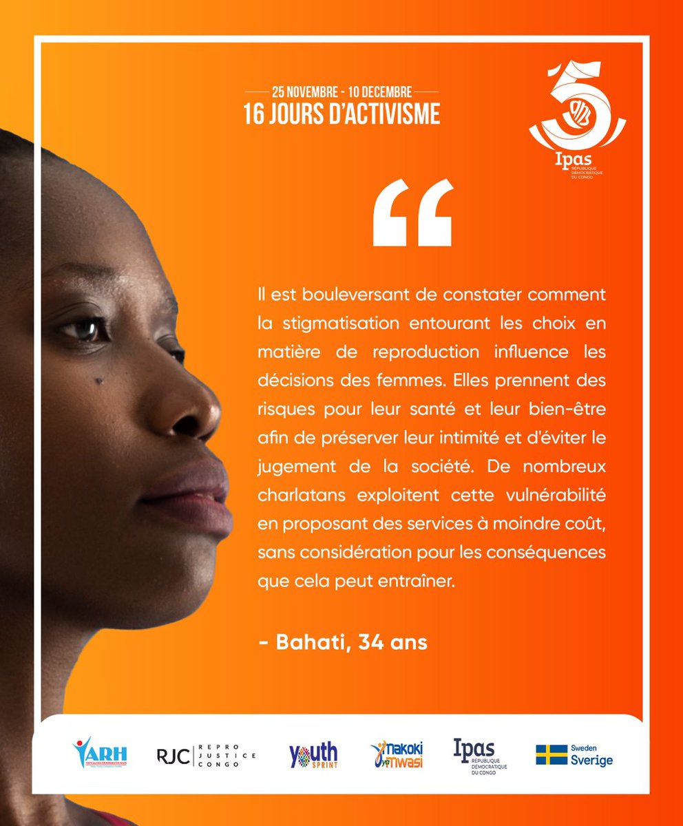 Les grossesses précoces et non désirées mettent en danger la santé, la vie et le bien-être des jeunes femmes et filles.
Mettons fin au stigmatisation autour de leurs choix .
#16Jours4MakokiYaMwasi
#PassEACSRHBill 
#BrisonsLeSilence
#AvecElles
#StopViolencesFemmes