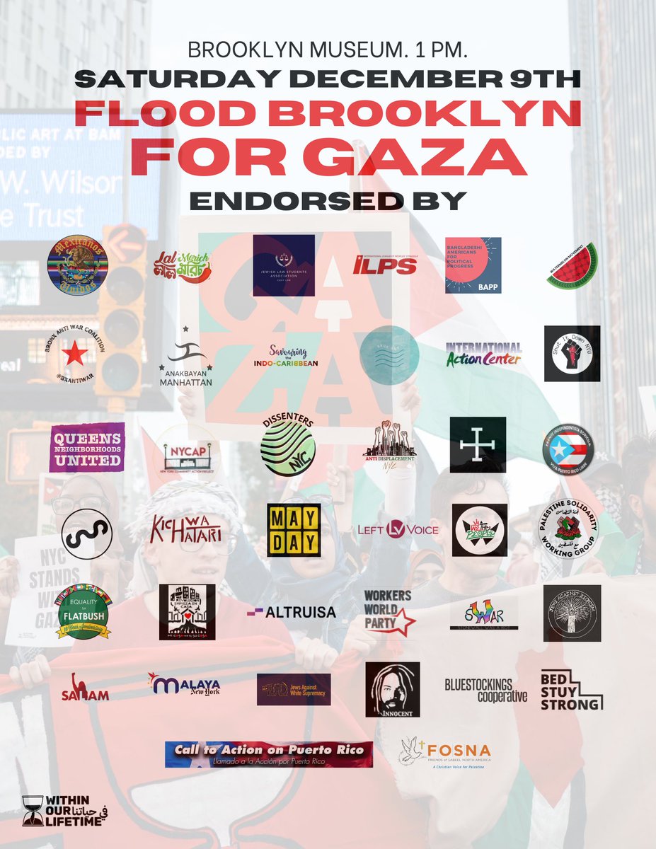 Join us today alongside dozens of organizations, continents, and comrades from across the city and across struggles as we take to the streets for Gaza, for our martyrs, for liberation and return within our lifetime by any means necessary.🇵🇸