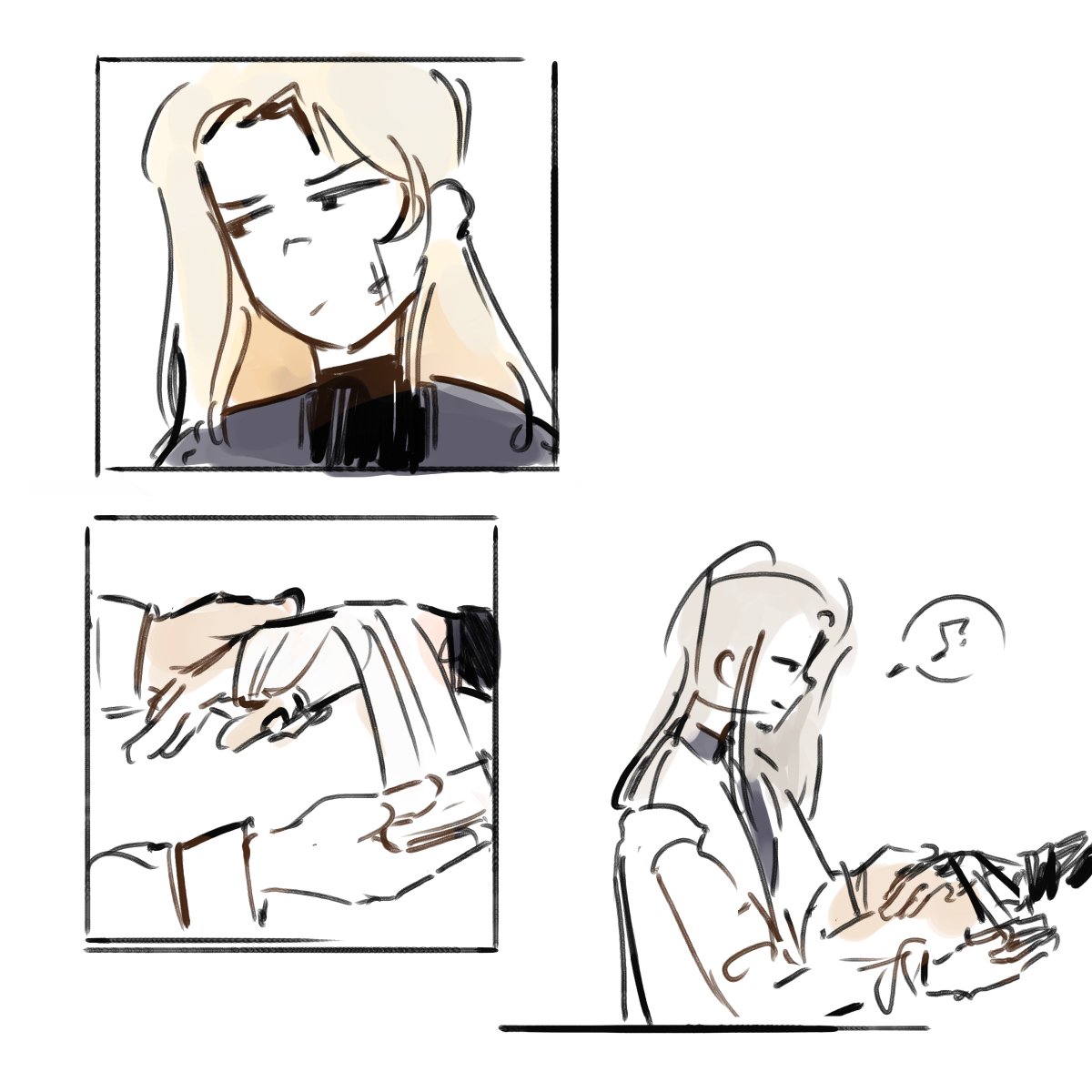 fixed an old sketch....... anna croft and lee seolhwa should kiss i think