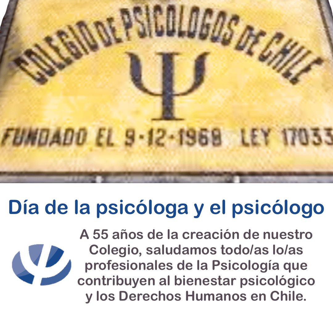colpsichile's tweet photo. Saludos a las y los colegas de la Sociedad Interamericana de Psicología por su saludo en el Día de la psicóloga y el psicólogo en Chile https://t.co/KpyWQjqs2F