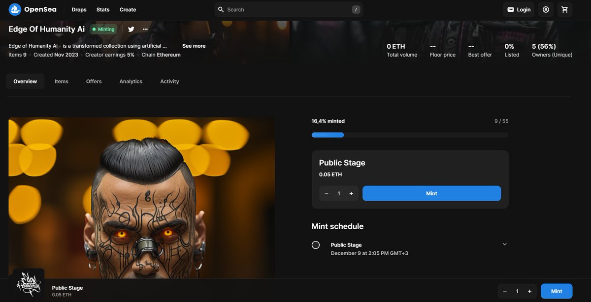 This is unbelievable🔥Already 9 avatars minted in a few hours 🤖✨
Mint is Active right Now on  <a href="/opensea/">OpenSea</a>  Drops 🔥
Thank you so much Opensea for your support ❤
Link in the description below