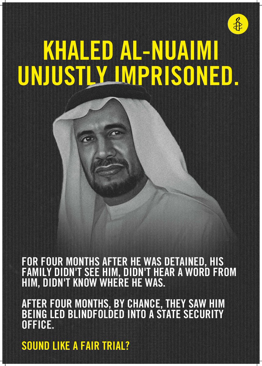 These are the five posters of imprisoned #UAE dissidents we brought with us to #COP28. The last two pictures show what we were actually allowed to display there.