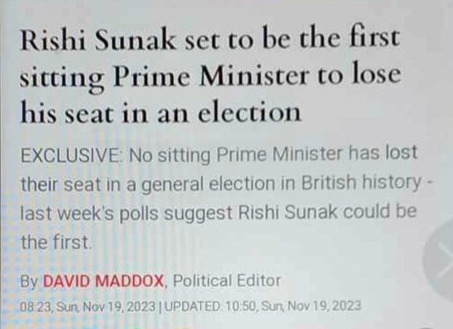 How embarrassing if this happens, best thing Sunak can do is resign now to save face 😳