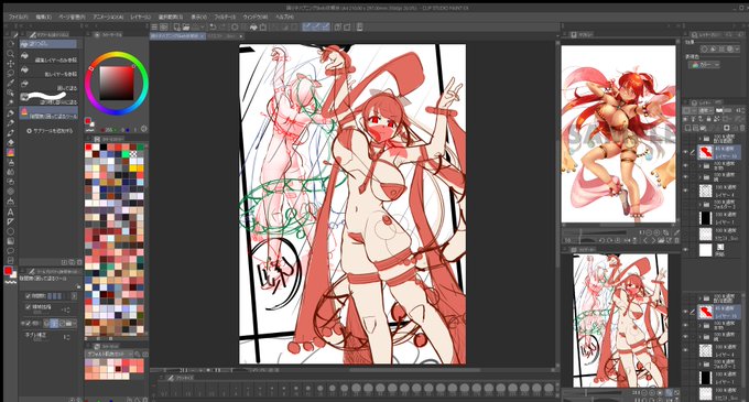だいぶ形にあってきた!!
どうしても初期設定の髪型だと構図が破綻を起こすのでちょっと髪型だけ変更します、、、
自分で考えたキャラデザなんですけどね、、、
ごめんなさい;; 