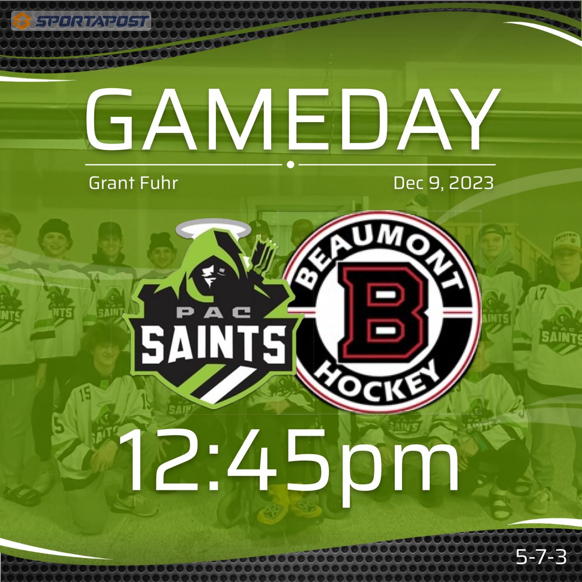 pacU18AA's tweet photo. 🚨 GAMEDAY 🚨
Come out to watch the boys this afternoon at the Grant Fuhr. It’s go time!!
⏰ 12:45pm
🆚 Beaumont
📍 Grant Fuhr
#PACSaints #PACHockey #U18AA #NAHL https://t.co/Tr8kyUq6uH