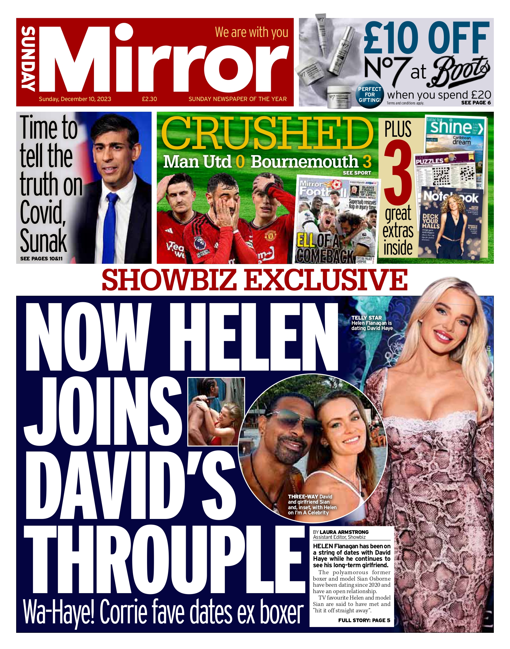 Sunday's front page: Now Helen joins David's throuple
