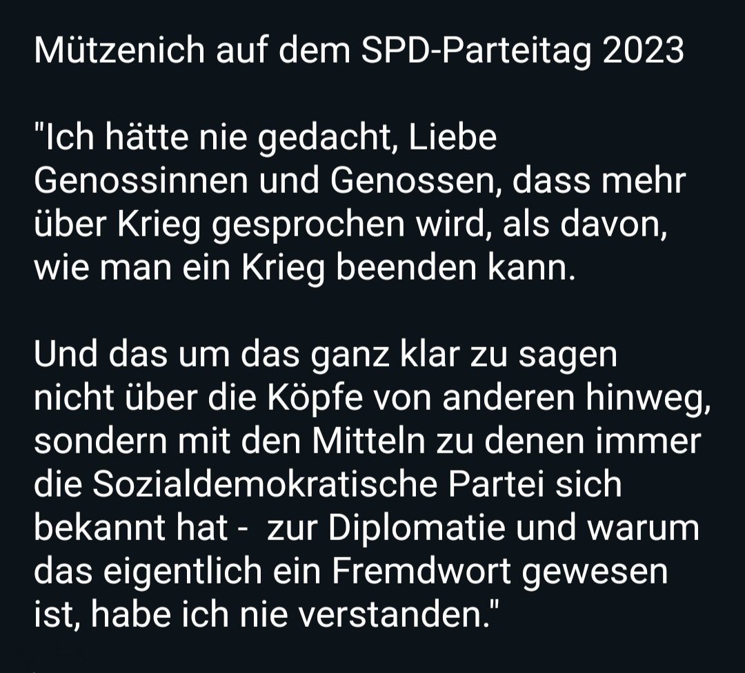 StompSava's tweet image. Mützenich und SPD haben kein Konzept, sonst hätte die Diplomatie schon längst eine Chance gehabt. 
Wir reden über die viele und schnelle Ausrüstung der Ukraine, um den Krieg zu beenden. Erst dann, aus einer Position der Schwäche Russlands, wird Diplomatie eine Chance haben.