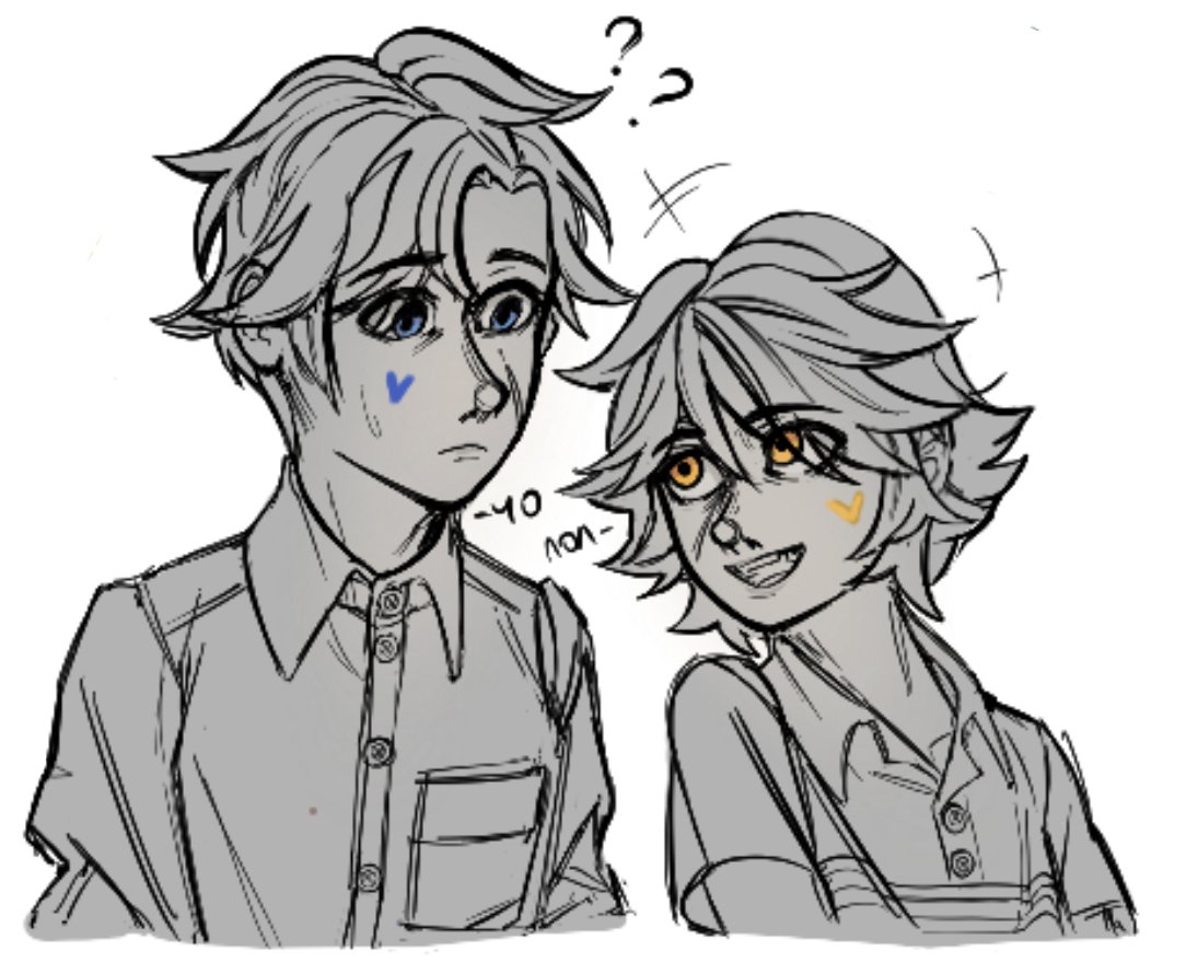 M1n4hSoreThumb's tweet image. Me and my friends were drawing in magma. One of them drew lil hearts on their cheeks #fnaf #gregoryfnaf #tonybecker