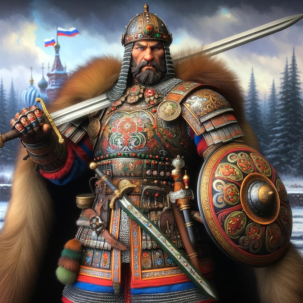 eofom's tweet photo. @writriverdale Archetypal Russian bogatyr, as imagined by ChatGPT https://t.co/wsSspV0pgg