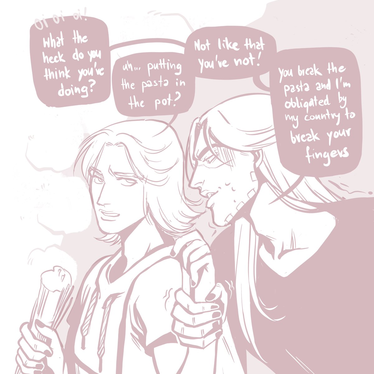 nobodye_e's tweet photo. never gonna properly finish this so here ya go…  1/2
#jjbafanart #steelballrun #gyjo #au https://t.co/r05cyWWtX6