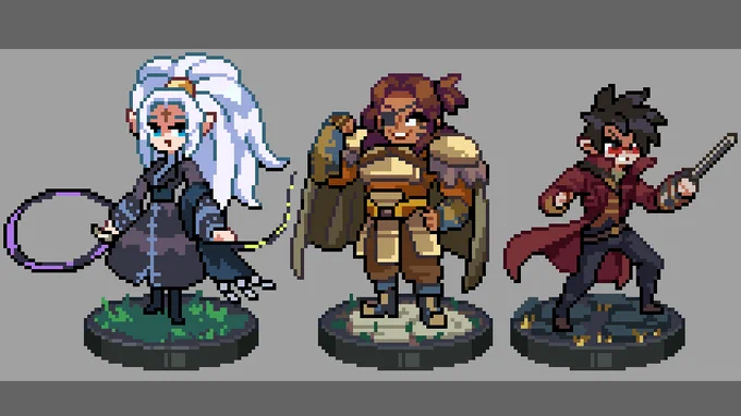 Open for Pixelart commissions!  -32 USD small chibi characters and 65 USD detailed large characters. -Payment via PayPal only  -Non humanoid characters are ok  -If interested just DM me :) rt please  #pixelartist #commissionsopen