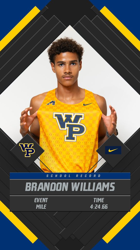 Brandon left it all on the track today!! Our new record holder in the Men’s Mile 💥✅🔶🔷