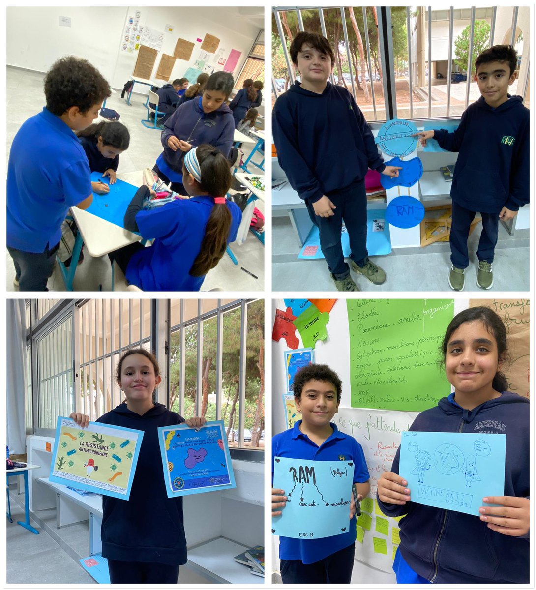 BioRHHS's tweet photo. Les élèves de la classe EB6A et EB6B ont participé à La semaine mondiale de la résistance antimicrobienne (RAM) chacun à sa façon @RHHS_saida @BioRHHS https://t.co/gIoyAPgEpI