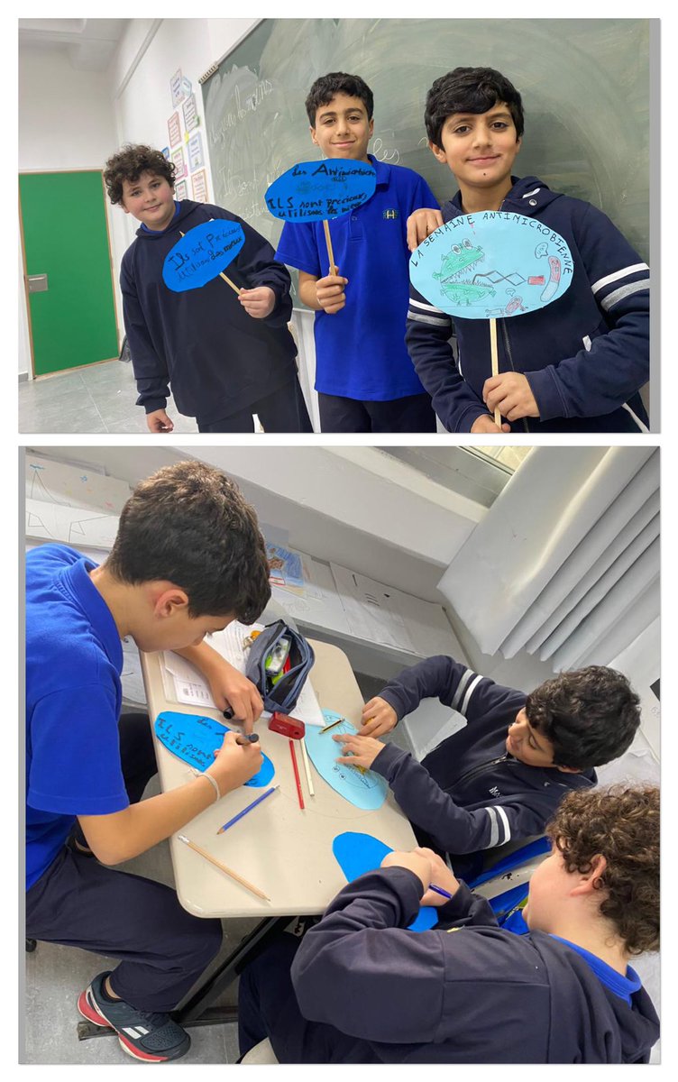 BioRHHS's tweet photo. Les élèves de la classe EB6A et EB6B ont participé à La semaine mondiale de la résistance antimicrobienne (RAM) chacun à sa façon @RHHS_saida @BioRHHS https://t.co/gIoyAPgEpI