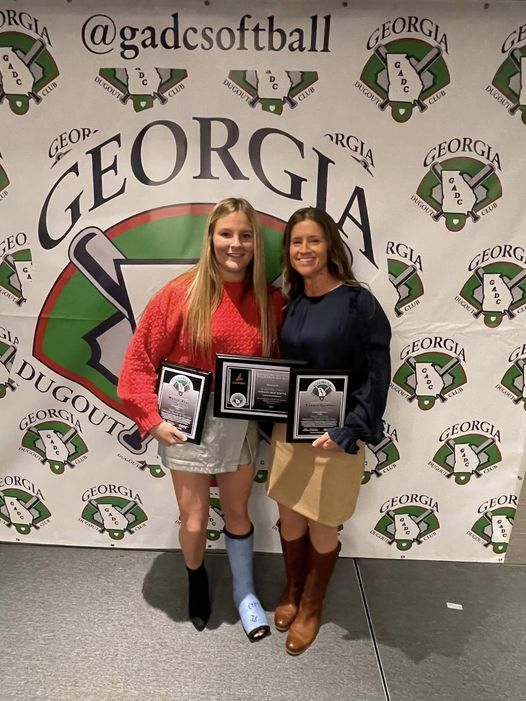 Congratulations Coach @carrieg02 on Coach of the Year and @maddiev58 on 6A Player of the Year and Georgia Peach State Player of the Year!