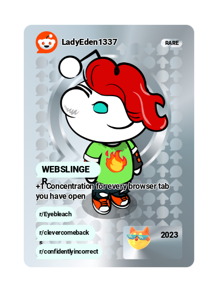 LadyEden1337's tweet photo. here's myyyyy #redditrecap card for this year! definitely different from last year's! @JesseEarlGraves #internetspiderman https://t.co/FVwvDMqRlM