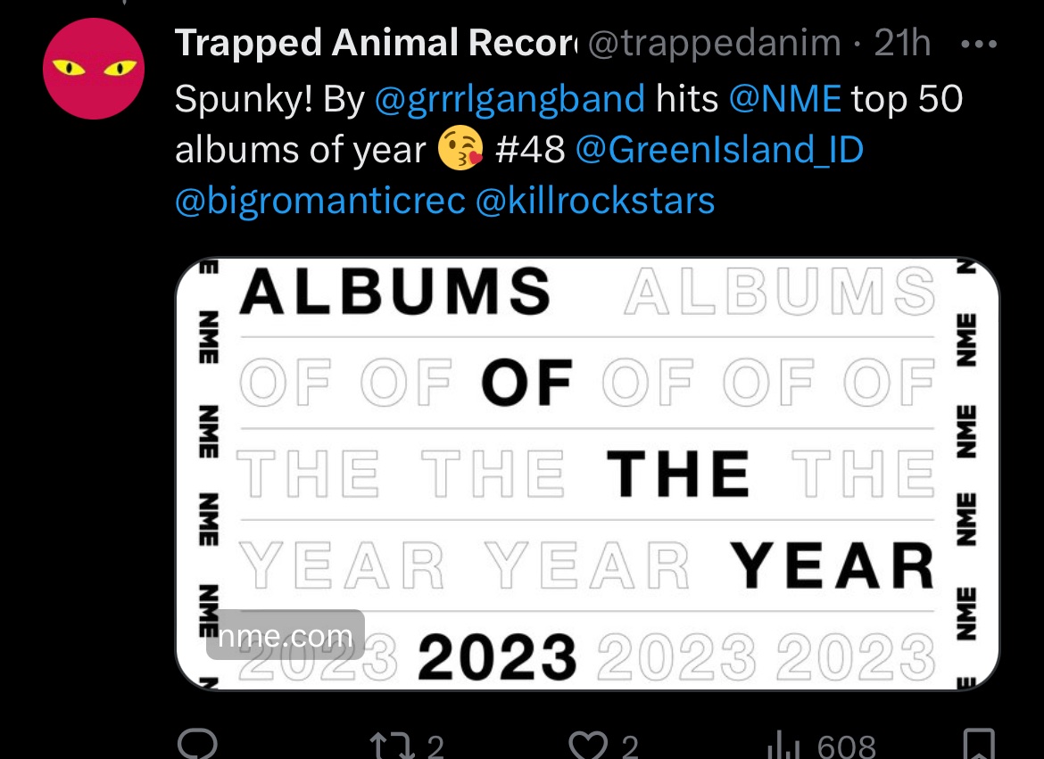 trappedanimal's tweet photo. How it started / how go now @grrrlgangband @GreenIsland_ID @NME @nmeasia https://t.co/nFJpXcIGkD