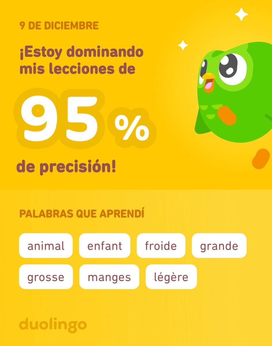 Ar_Chm's tweet photo. ¡Estoy aprendiendo francés en Duolingo! Es gratis, divertido y efectivo. https://t.co/bfZieFPEwp