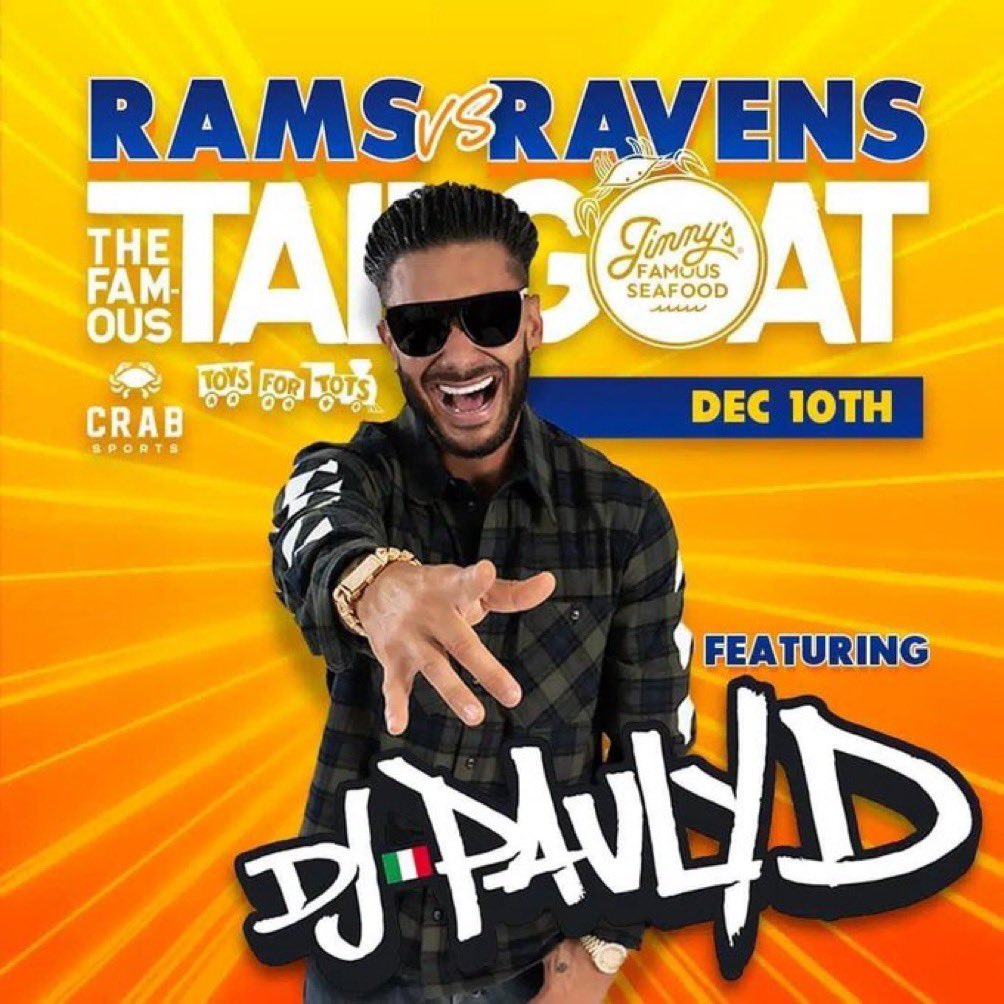 DJPaulyD's tweet photo. Baltimore See you TOMORROW @TheTailGOAT 🙌🙌 https://t.co/GjSTc4RXC0