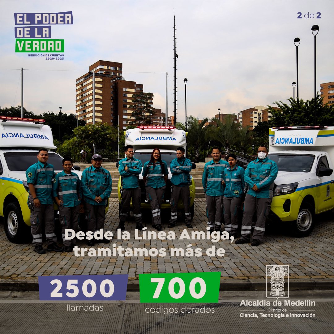 AlcaldiadeMed's tweet photo. Cuando de salvar vidas se trata, un minuto hace la diferencia ⏰. Por eso, nuestros #APH123 siempre atentos a salvar vidas: han atendido más de 14.000 urgencias y emergencias 🚨🚑.
#ElPoderDeLaVerdad se resalta con el heroísmo de nuestros primeros respondientes.
#MedellínMeCuida https://t.co/Bo6gz6fE2q