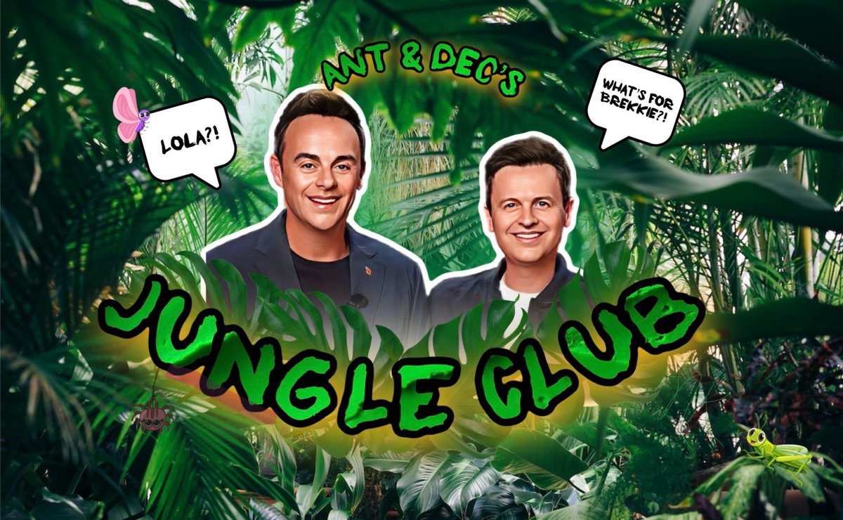 FashionxLover's tweet photo. JUNGLE CLUB!!
@antanddec @imacelebrity #JungleClub - permission for ITV to use https://t.co/R9K0mPc6sq