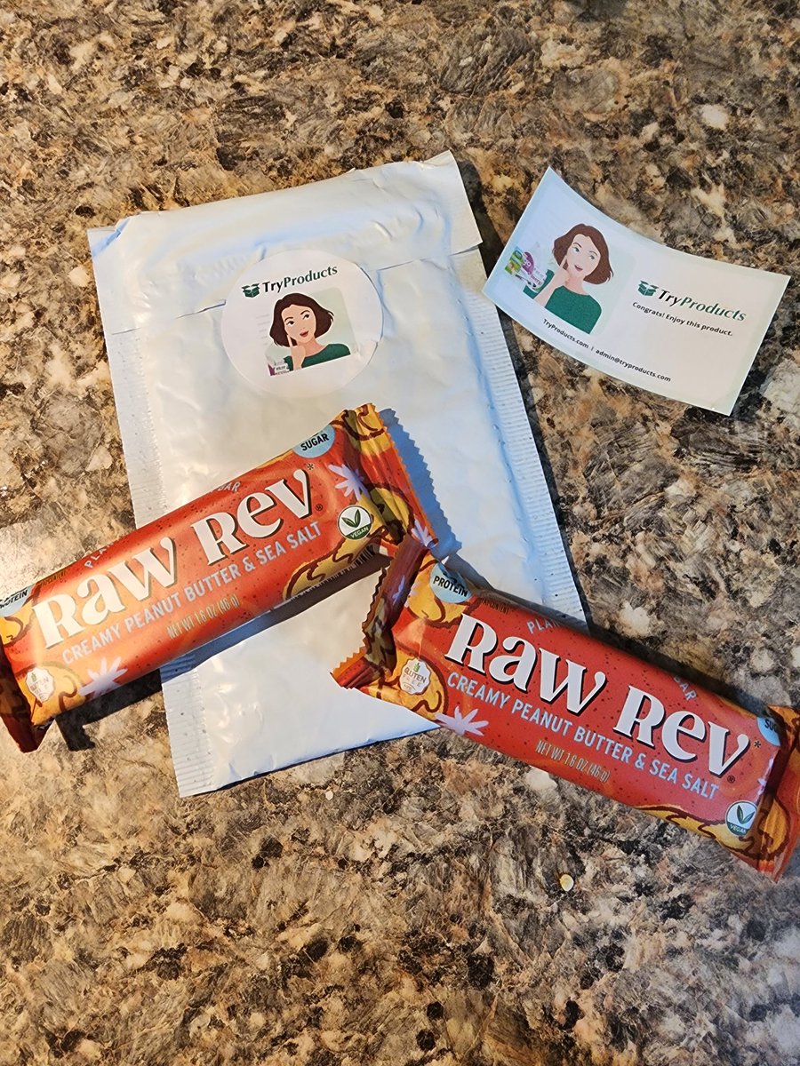 kristincp0's tweet photo. @RachelMess45677 @TryProducts Congratulations! 🎊 I received two Raw Rev Creamy Peanut Butter and Sea Salt Plant-based Protein Bars from TryProducts two days ago. It's like eating a handful of peanuts, but less messy. 🥜 @rawrev @sodslamer7  #TryProducts #RawRev https://t.co/bEiqPackUs