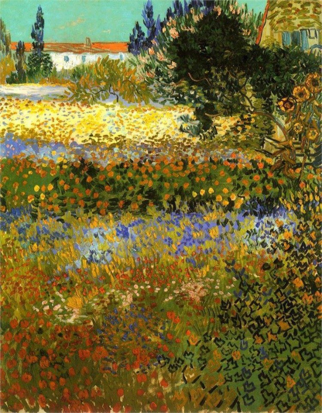 #VanGogh often painted the eruption of trees and flowers in a landscape. The release of brilliant colored floral was like the swipe of a brush on a landscape as a vast canvas. Van Gogh celebrated the metaphor of the artist as minor creator who imitates the Creator of all things.