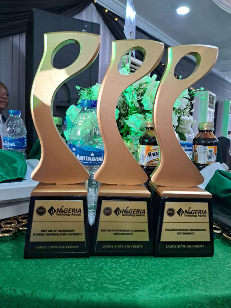 LASUOfficial's tweet photo. LASU IS NIGERIA'S MOST DIGITALLY ADVANCED STATE UNIVERSITY;  CLINCHES THREE AWARDS AT NIGERIA TECHNOLOGY AWARDS

Still basking in the euphoria of her latest ranking as the 9th overall best University and Best State University in Nigeria, Lagos State University has once again claimed the top spot among State universities in the country by clinching three awards at the just concluded Nigeria Technology Awards. 

At the highly rated awards, which had the who is who in the Nigeria technology industry in attendance, LASU cemented its place as the undisputed first choice State University in the country by winning the award for Excellence in Digital Transformation State University, Best Use of Technology (Students Records) State University and Best Use of Technology (E-learning) State University. 

A delegation from the university, led by the Vice Chancellor, Prof. Ibiyemi Olatunji-Bello, mni, NPOM, ably represented by the Deputy Vice-Chancellor (Academic), Prof. Olufunsho Omobitan was on ground to receive the awards. Remarkably, LASU was the cynosure of all eyes as the institution received one award after the other, emerging as one of the most awarded organisations of all the organisations in attendance. The awards, according to the organisers, Beta Media, followed months of nomination and voting process involving several institutions in the country. 

LASU's recognition in the technology space lends credence to the strides the university has made in the last two years under the administration of Prof. Ibiyemi Olatunji-Bello in the area of digitalisation of its processes and services. Recall that earlier this week, the university introduced a mobile App called LASU Staff Corner to boost staff productivity, a development that was widely celebrated by stakeholders. Also worthy of note is that the immediate past Executive Secretary, National Universities Commission (NUC) named the university as a reference point for the use of Technology in Nigerian universities during the institution's 26th Convocation, which held in June 2023. 

Prof. Omobitan was accompanied to receive the Award by Bursar, Mr. Said Babatunde Olayinka, who was represented by Deputy Bursar, Epe Campus, Mr. Jerry Jinadu; Deputy Registrar, VCO, Dr. Lateef Sekoni; Deputy Bursar and Special Assistant to the VC, Dr. Lateef Salami; Coordinator, CIPR, Mrs. Oluwayemisi Thomas-Onashile and Media Assistant to the VC, Mr Oluwaseun Gbanja. 

The Nigerian Technology Awards, which is in its 9th year, is an annual event organised to celebrate and reward Technology Entrepreneurs, Technology professionals, corporate organisations, innovators, academicians, and policymakers in the technology space to promote excellent achievements in the Nigerian Technology Space. 

This year's awards held on Saturday, 9th December 2023, at the VirginRose Resorte, Victoria Island, Lagos. 

Popular brands such as DHL, Tecno, Nigerian Deposit Insurance Commission (NDIC), Federal Inland Revenue Service, iTel mobile, Vatebra Limited, amongst others were also awarded in various categories of awards bordering on technology.