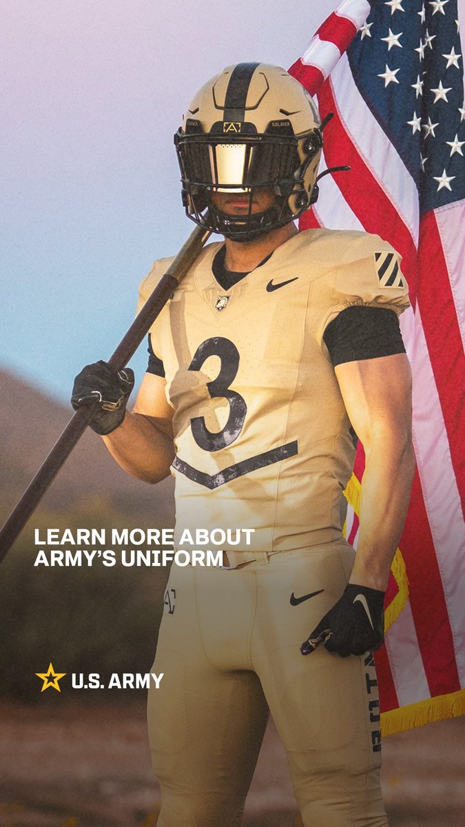 USArmy's tweet photo. The #ArmyNavy Game is more than a football game.

It's a celebration of service that recognizes the tradition of excellence and winning – both on and off the football field.  

This year, @WestPointUSMA's uniform honors @3rd_Infantry.

Learn about it at https://t.co/rYlzEpvqfD. https://t.co/TP9t5KwccO