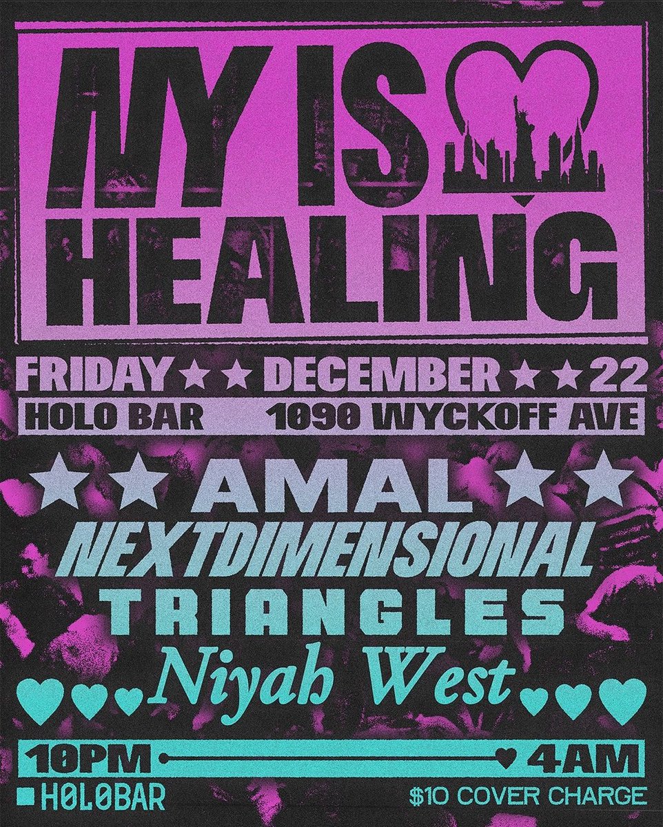 nextdimensiona1's tweet photo. playing this very wholesome and healing show on Dec 22  with @trianglxs  @_amal301 @niyahwest 😳‼️😻 https://t.co/6rpaGM1i4z