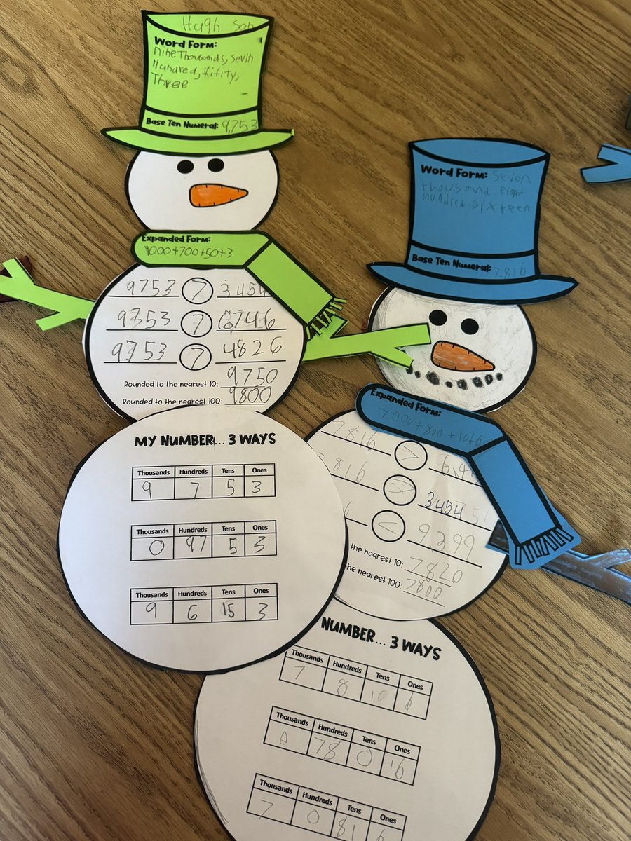 PowellinPrimary's tweet image. Math really is snow ❄️ much fun! ☃️ #placevalue #thirdgrade #iteachmath #sbcebobcats