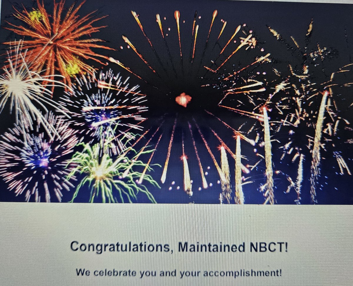 Thank you to everyone who supported me on the National Board MOC journey! I'm so grateful and blessed!! #NBCTstrong #Forthestudents #Workhard #Growth