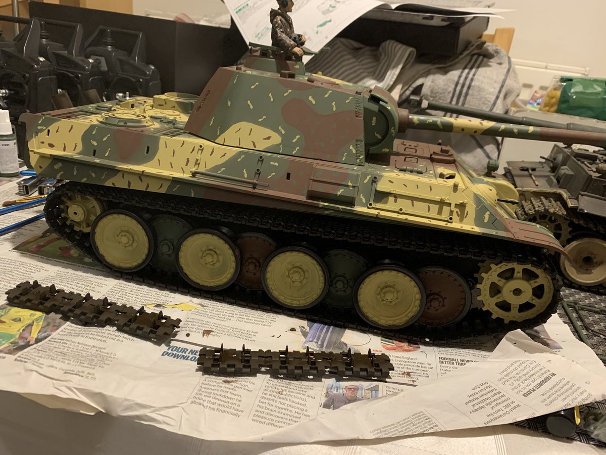 Dan_Rigsby's tweet photo. Some good progress made on the Rc Panther tank today https://t.co/HqkpDD89Za