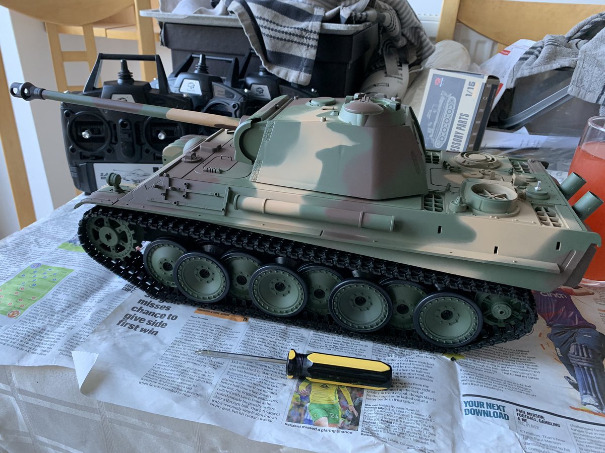 Dan_Rigsby's tweet photo. Some good progress made on the Rc Panther tank today https://t.co/HqkpDD89Za