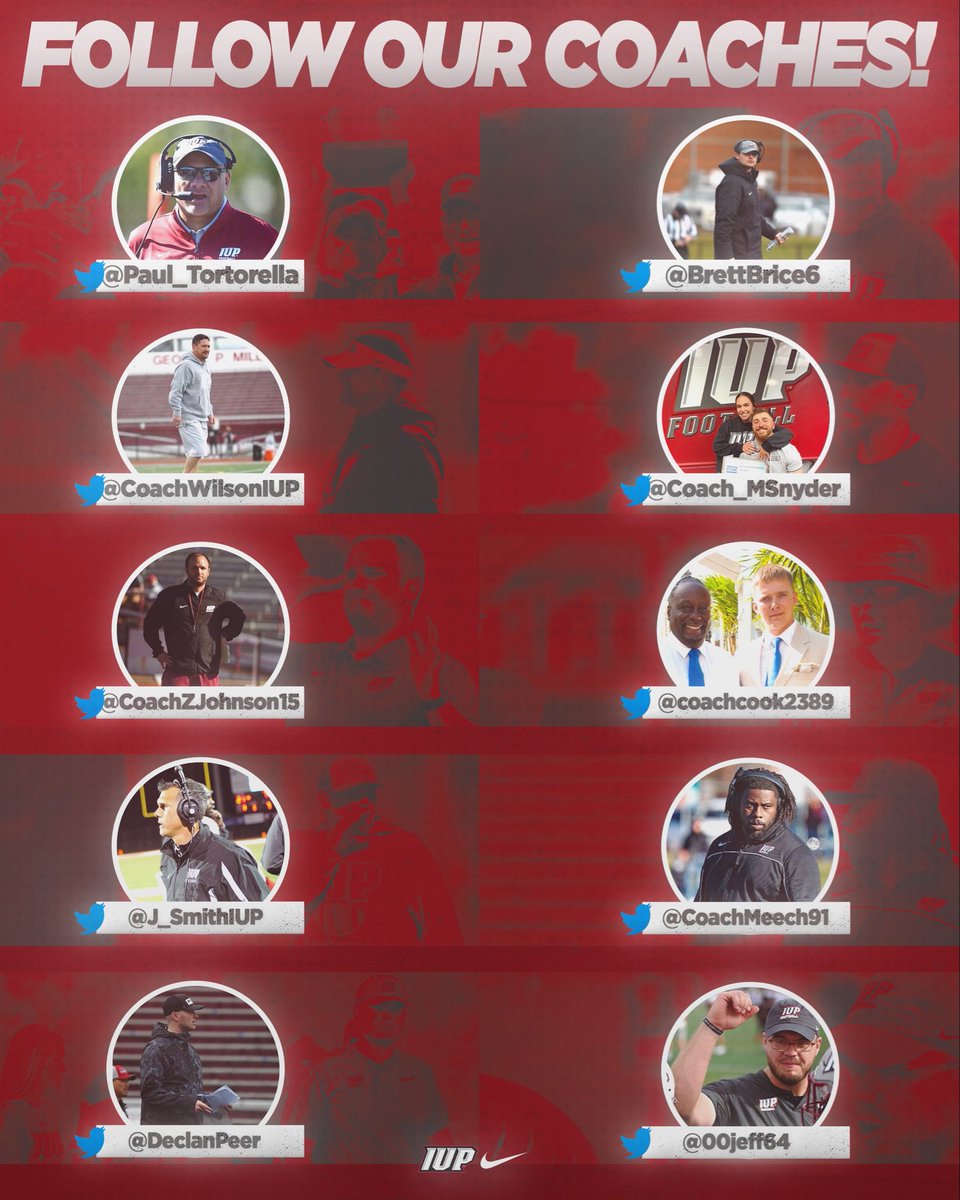 Make sure you follow the IUP Football Coaches as we are out on the road recruiting…..looking for new Crimson Hawks!