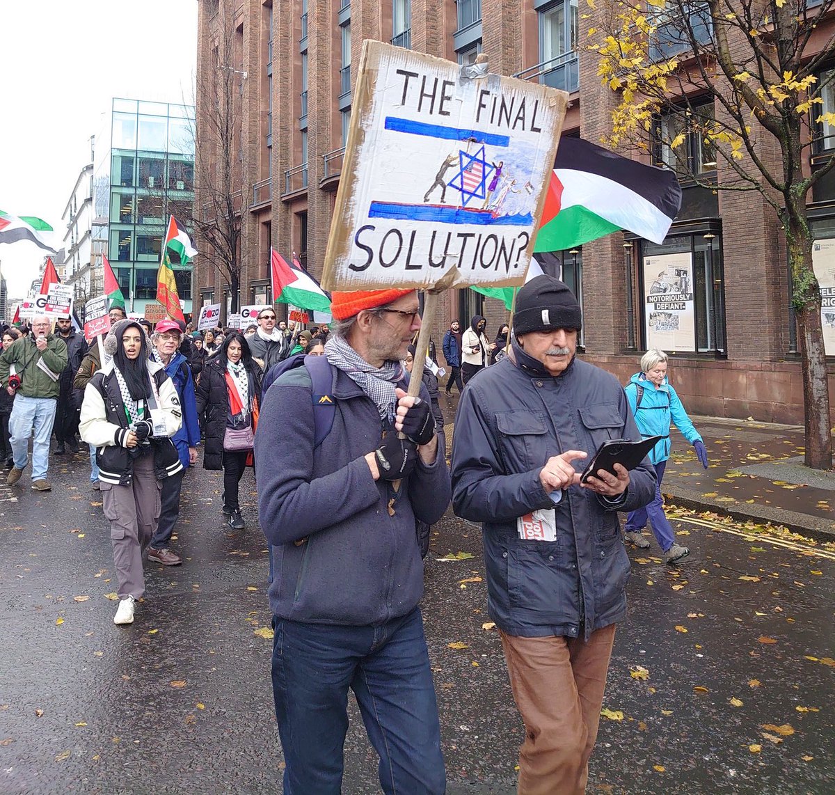 AntisemitismEye's tweet photo. Free free Palestine eh???  London Palestinian lobby https://t.co/bhJvKOJsf9