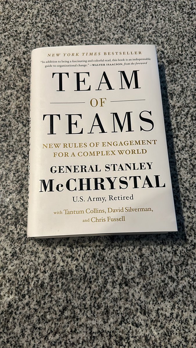 SGIS100's tweet photo. As a branch GM this is probably the best explanation of how to develop, and execute decentralized decision making in a world that needs adaptability. Team of Teams by @StanMcChrystal is an essential case study that leaders at every level should read. #LeadershipDevelopment https://t.co/scZqqyqXwQ