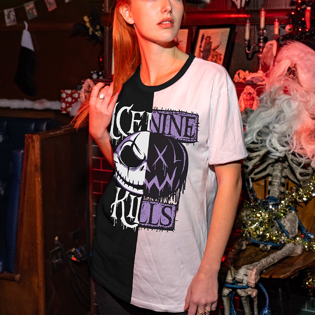 ICENINEKILLS's tweet photo. ‘Instead of Screams, I swear I can hear music in the air’….Shop the ‘Nightmare on The Ninth Before Christmas’ collection now only at https://t.co/fMmOQAflZ7 🎄💀 https://t.co/HICMUnIxL4