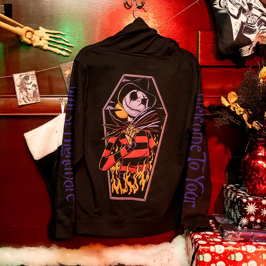 ICENINEKILLS's tweet photo. ‘Instead of Screams, I swear I can hear music in the air’….Shop the ‘Nightmare on The Ninth Before Christmas’ collection now only at https://t.co/fMmOQAflZ7 🎄💀 https://t.co/HICMUnIxL4