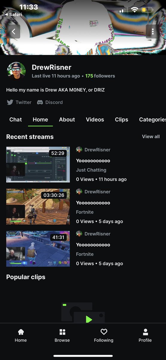 I’m trying to grow on all platforms! Tell me yours so I can add you! Make sure to follow back thank you! 

I’ll be live here soon on kick