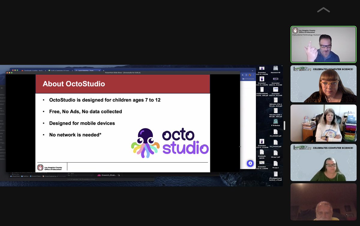 And CUELA Celebrates Computer Science is underway! SO many great sessions - including @scotthmoss's sesh on OctoStudio! I have a new tool I'll be using with the mini! #coding #CS #CSWeek #WeAreCUE @cueinc @cuelosangeles