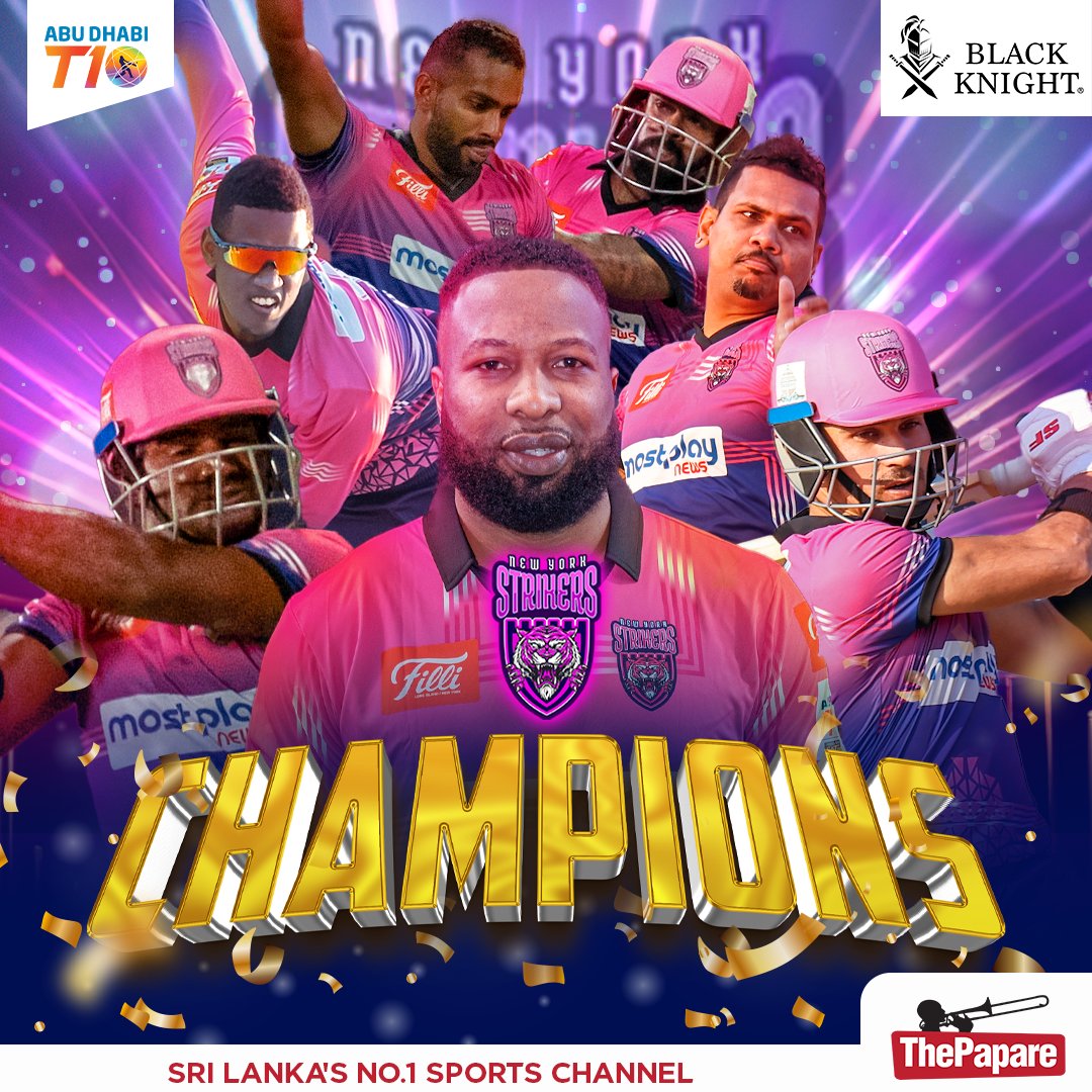 New York Strikers crowned champions of Abu Dhabi T10 League 2023. 👏😍🏆

POLLARD MY FAV FIELDER OF ALL TIME

#AbuDhabiT10 #DGvNYS