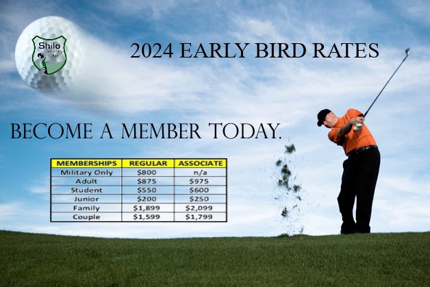 Early bird rates available until Feb 21st, 2024! For the months January and February Karen will be in the office on Wednesdays from 9am until 1pm. If needing to buy as a gift for the holidays, email Karen at Sccgolf@mymts.net to make arrangements!