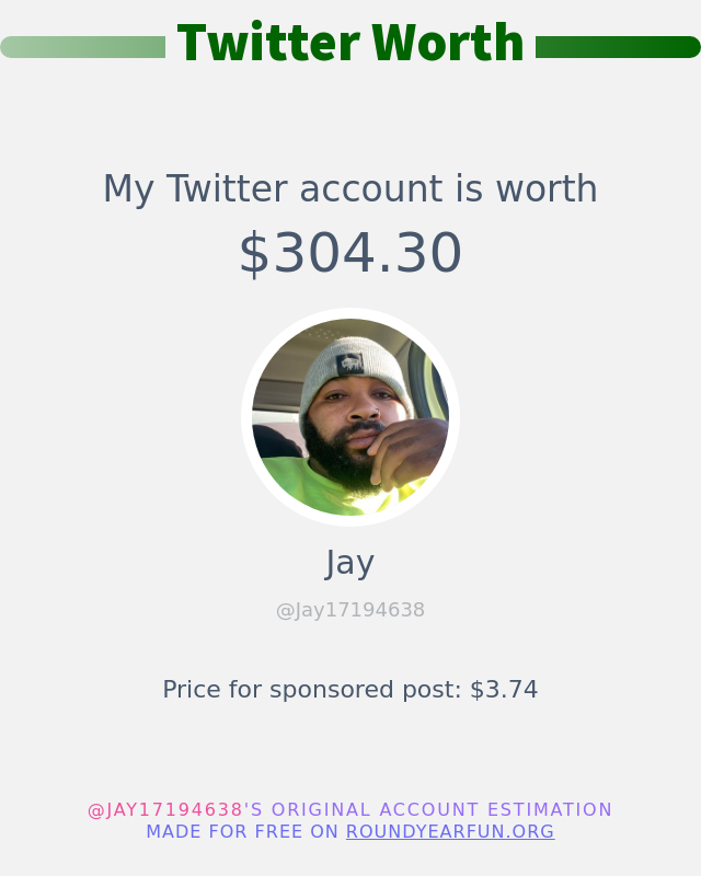 My Twitter worth is: $304.30

➡️ funxgames.me/twitterworth