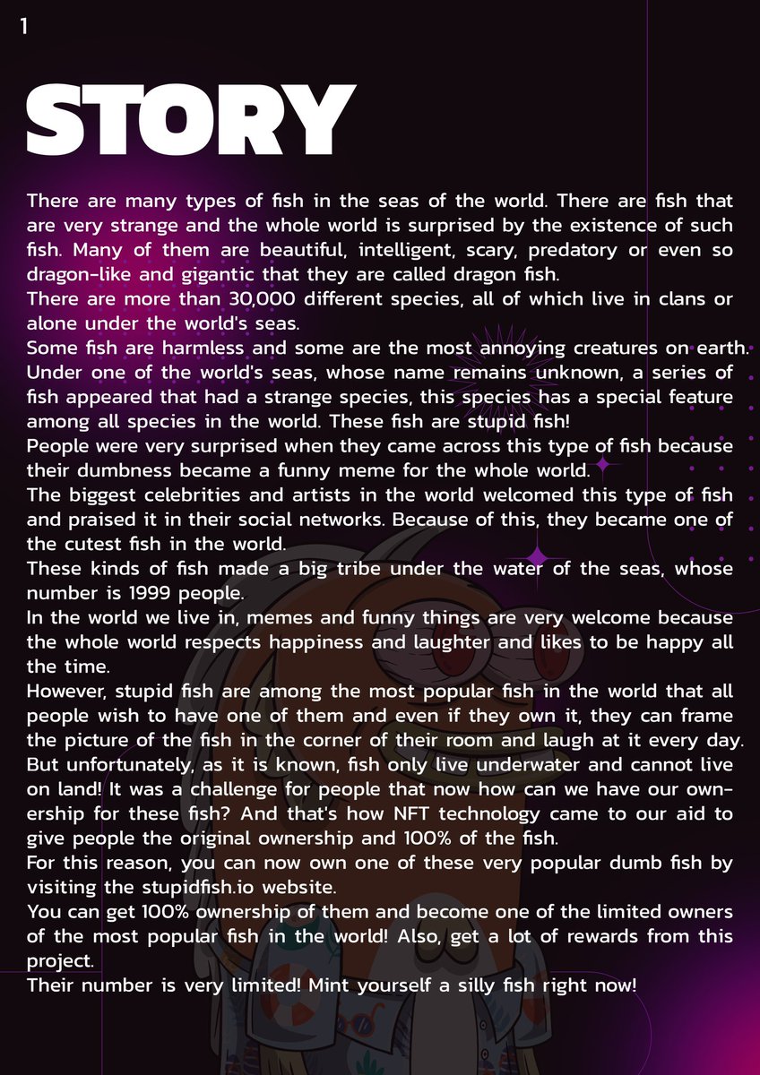 Stupidfish_io's tweet photo. Be sure to read the story of the project!

This story is science fiction and is very amazing and beautiful!👍

#meme #memes #NFT #NFTs #NFTartists #NFTCommmunity #NFTCommunity #Giveaway #nftcollector #web3         #NFTArts https://t.co/7RbuYNmAKr