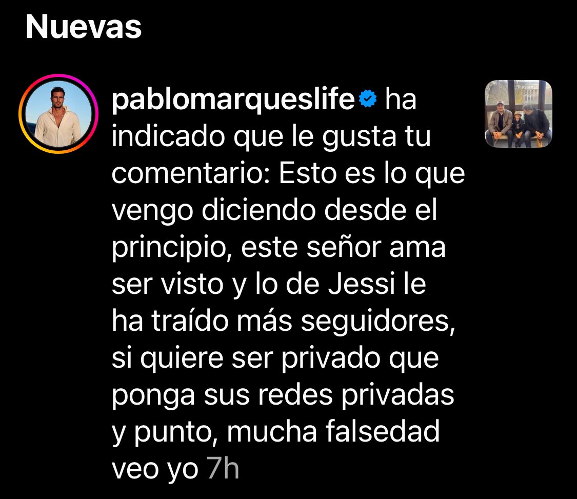teleobjetivo72's tweet image. Pablo el ex- de Jessi ha dado me gusta en mi comentario de Insta, no sé cómo tomarlo pero creo que está siendo irónico conmigo jajajaja y me reitero, si no quiere ser público, que ponga sus RRSS privadas 🙄 #GHVIP10D #GHVIPGala13 #GHVIP09D