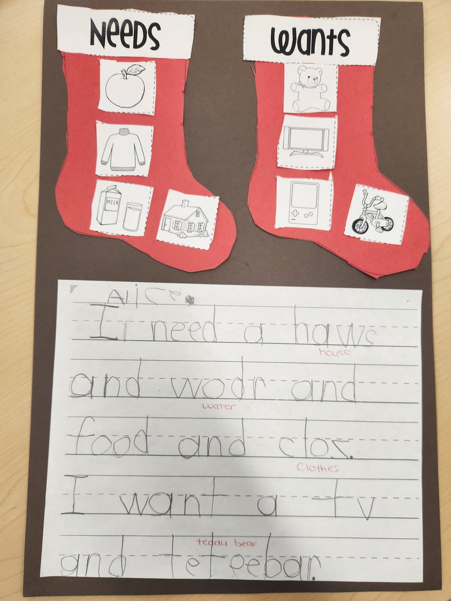 Beanyy_Babe's tweet photo. Kindergarten unit on needs and wants! So proud of them sounding out words and writing so neatly! 
@LuxfordES @vbschools #needs #wants https://t.co/Qn9n0sGKk1